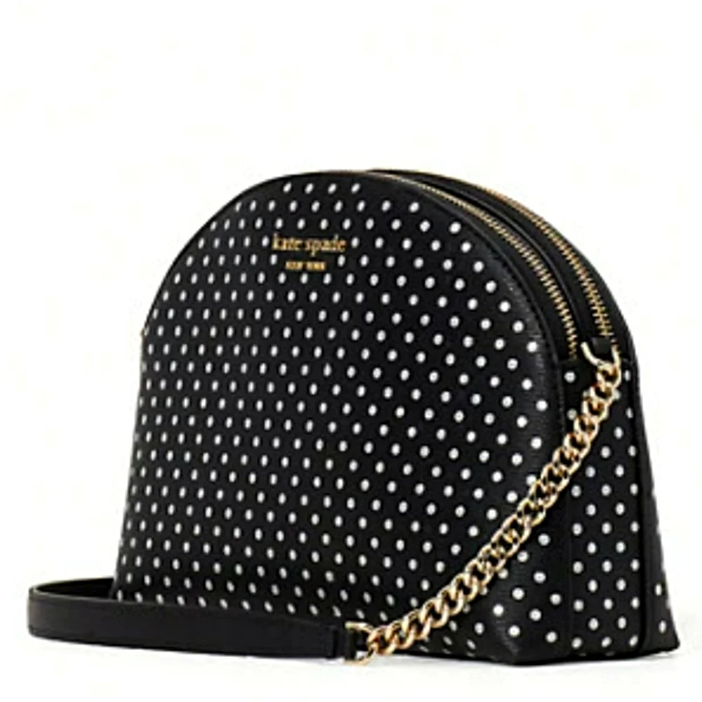 Kate Spade Black Mini  Polka Dot Crossbody Shoulder Bag Metallic Dot NWT - Picture 5 of 14